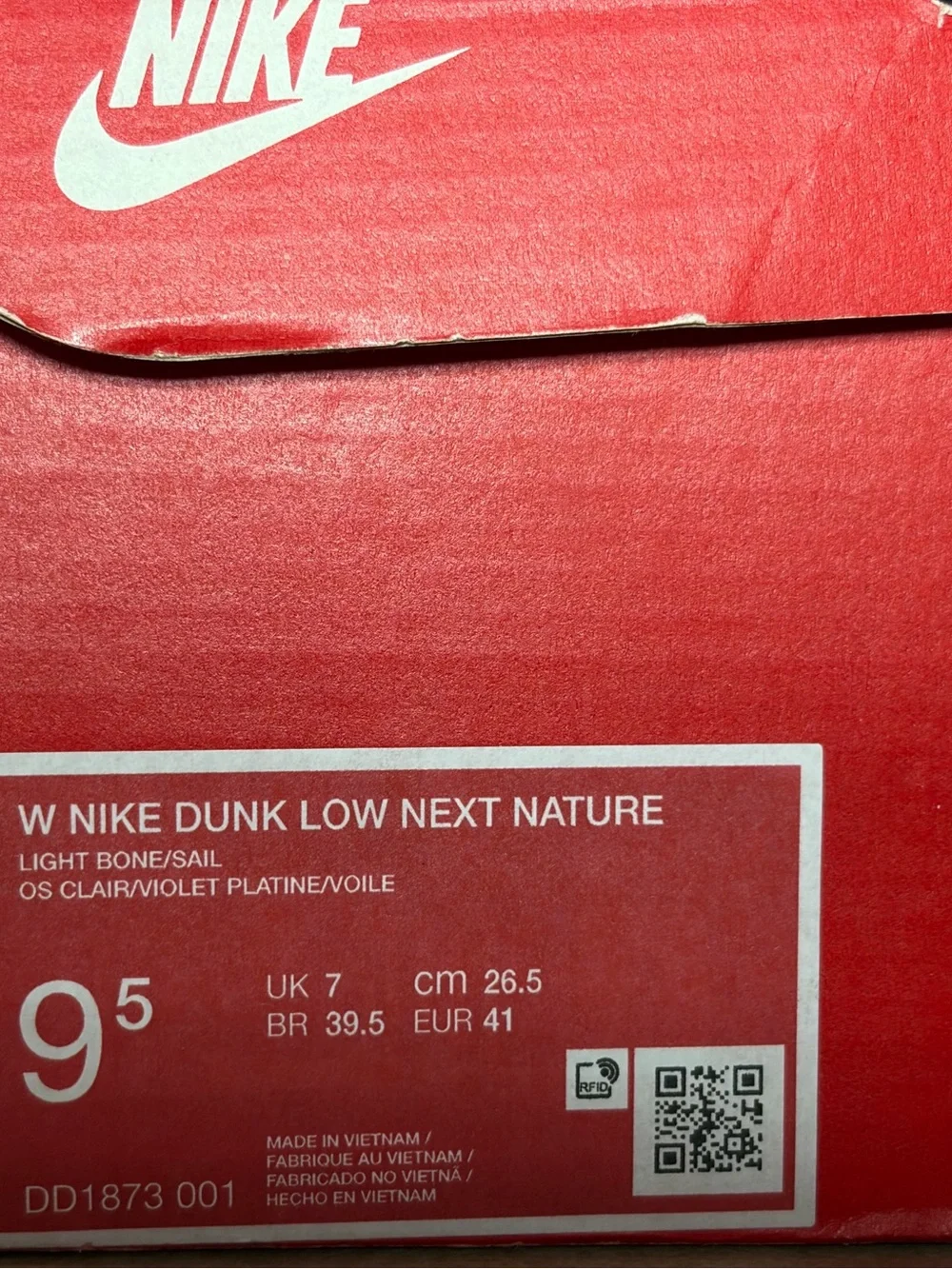 Like New Nike Dunk Low Next Nature Light Bone Sail Sneakers – Women’s 9.5